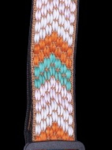 Uke Strap -Orange/Teal Chevron