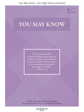 You May Know - High Vocal Solo